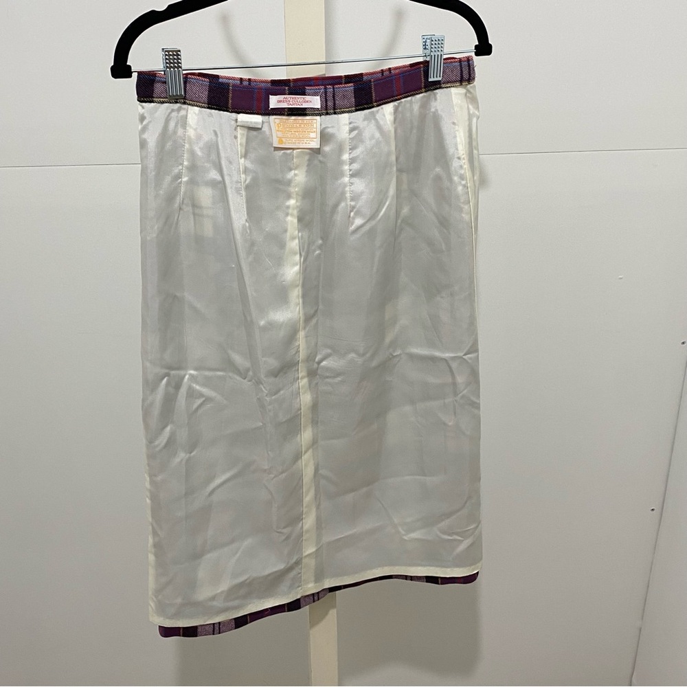 VTG Pendleton Authentic Dress Culloden Tartan Plaid Wool Skirt Purple Sz 12 - Picture 9 of 13